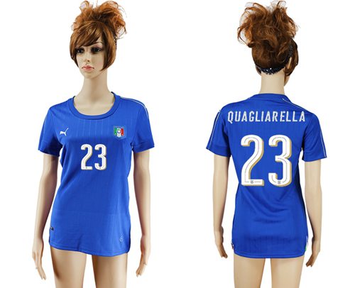 Women's Italy #23 Quagliarella Home Soccer Country Jersey - Click Image to Close